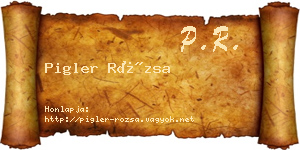 Pigler Rózsa névjegykártya