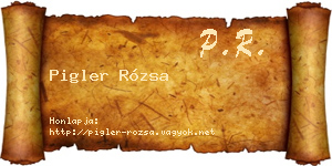 Pigler Rózsa névjegykártya